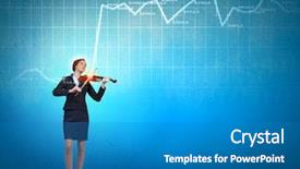  Presentation with young children playing - Amazing slide set having businesswoman playing violin and financial backdrop and a  colored foreground