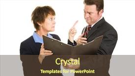  Presentation with fingers - Audience pleasing presentation theme consisting of businesswoman pointing fingers and blaming backdrop and a tawny brown colored foreground