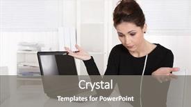  Presentation with superhero businesswoman - Amazing PPT theme having businesswoman shocked about increasing costs backdrop and a  colored foreground