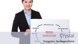  Presentation with digital - Amazing presentation theme having businesswoman-showing-a-white-board and a lemonade colored foreground