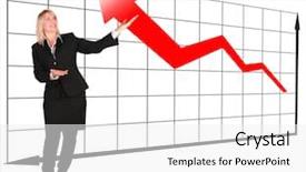  Presentation with matrix - Presentation theme featuring businesswoman showing growth-share matrix background and a  colored foreground