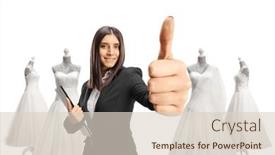  Presentation with indian bridal wear - PPT theme having businesswoman-showing-thumbs-up and a lemonade colored foreground