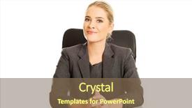  Presentation with smiling paramedic sitting in ambulance - Beautiful PPT theme featuring businesswoman sitting at the desk backdrop and a violet colored foreground