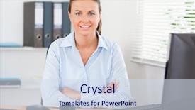  Presentation with civil engineering desk - Theme enhanced with businesswoman sitting behind her desk background and a  colored foreground