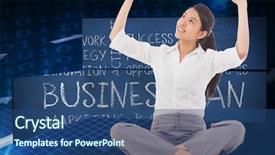  Presentation with black cross - Beautiful theme featuring up against grid and arrow backdrop and a ocean colored foreground