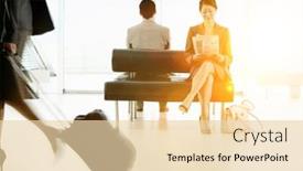  Presentation with newspaper - Slide set consisting of businesswoman-sitting-on-bench background and a lemonade colored foreground