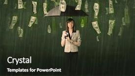  Presentation with umbrella - Audience pleasing theme consisting of businesswoman standing with umbrella backdrop and a  colored foreground