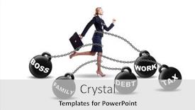  Presentation with life - Presentation design consisting of businesswoman-struggling-with-many-priorities background and a light gray colored foreground