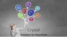  Presentation with paper - Amazing PPT layouts having businesswoman-trying-paper-mustache backdrop and a light gray colored foreground