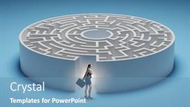  Presentation with find - Presentation theme featuring businesswoman-trying-to-find background and a teal colored foreground