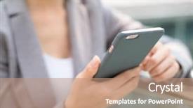  Presentation with nurse and mobile phone - Theme featuring businesswoman use of mobile phone background and a coral colored foreground