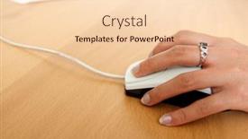  Presentation with maze mouse - Amazing presentation theme having businesswoman-using-a-mouse backdrop and a lemonade colored foreground