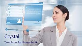  Presentation with hologram - Theme enhanced with businesswoman using futuristic hologram background and a lemonade colored foreground