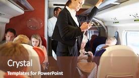  Presentation with mobile first - Presentation theme having businesswoman using mobile phone background and a tawny brown colored foreground