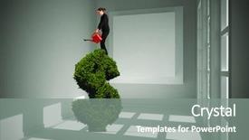  Presentation with red white grey - PPT layouts enhanced with businesswoman using red watering can background and a gray colored foreground