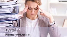  Presentation with paperwork - Presentation theme consisting of businesswoman-very-busy-with-ongoing background and a lemonade colored foreground