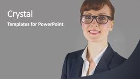  Presentation with composite material glass fiber - PPT layouts consisting of businesswoman wearing glasses with grey background and a  colored foreground