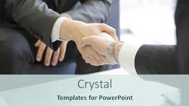  Presentation with document in clinical research - Presentation design consisting of businesswoman-who-confirms-a-document background and a sky blue colored foreground