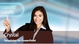  Presentation with aid - Presentation consisting of businesswoman who getting financial aid background and a tawny brown colored foreground