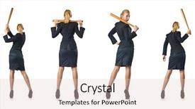  Presentation with baseball - Presentation enhanced with businesswoman with baseball bat background and a lemonade colored foreground