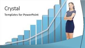  Presentation with school organization chart - Audience pleasing slide set consisting of businesswoman with big 3d chart backdrop and a white colored foreground