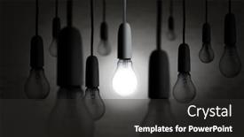  Presentation with bulb - Slide set consisting of businesswoman-with-bulb-head-multiplied background and a dark gray colored foreground