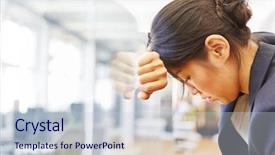  Presentation with tired - PPT layouts enhanced with businesswoman with burnout background and a lemonade colored foreground