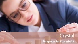  Presentation with forex - Audience pleasing slides consisting of businesswoman-with-coins-in-forex backdrop and a coral colored foreground