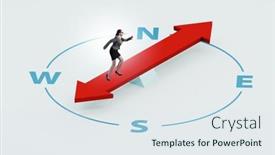  Presentation with direction - Slides with businesswoman-with-compass-looking background and a sky blue colored foreground