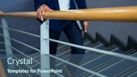  Presentation with diary - Beautiful theme featuring businesswoman-with-diary-climbing-steps backdrop and a ocean colored foreground