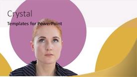  Presentation with minimal - Amazing PPT theme having businesswoman with minimal shapes backdrop and a coral colored foreground