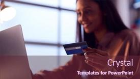  Presentation with online payment - Cool new theme with businesswoman-working-late-on-laptop backdrop and a tawny brown colored foreground