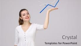  Presentation with growth - PPT theme enhanced with businesswoman-working-with-growth-graph background and a light gray colored foreground