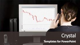  Presentation with monitor computer - Cool new PPT theme with business graph's going down backdrop and a dark gray colored foreground