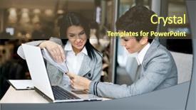  Presentation with kick off meeting - Audience pleasing slides consisting of analysis word cloud with magnifying backdrop and a light gray colored foreground