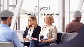  Presentation with departure - Presentation theme enhanced with businesswomen-sitting-in-airport-departure background and a white colored foreground