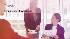  Presentation with cafeteria - Colorful PPT layouts enhanced with businesswomen working at cafeteria backdrop and a lemonade colored foreground