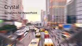  Presentation with night city - Amazing PPT layouts having businis - city traffic at night backdrop and a soft green colored foreground