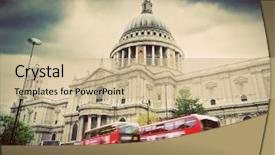  Presentation with buses - Presentation theme having businis - st paul's cathedral in london background and a soft green colored foreground
