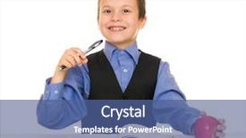  Presentation with diary - PPT theme featuring businnes - boy in a business suit background and a ocean colored foreground