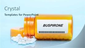  Presentation with prescription medication - PPT theme featuring buspirone-drug-in-prescription-medication background and a cool aqua colored foreground