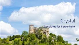  Presentation with france - Theme enhanced with busseol castle puy-de-dome department auvergne france background and a sky blue colored foreground