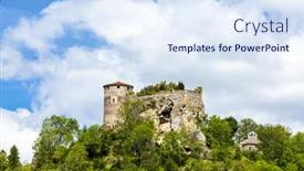  Presentation with castle - Cool new PPT layouts with busseol-castle-puy-de-dome backdrop and a sky blue colored foreground