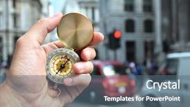  Presentation with stars and compass - Amazing slide deck having busses - compass in the hand backdrop and a ocean colored foreground