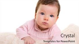  Presentation with baby girl - Presentation theme consisting of bussinee people - baby girl dress in pink background and a  colored foreground