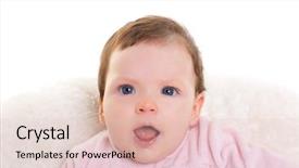  Presentation with baby girl welcome - Cool new presentation design with bussinee people - baby girl open mouth funny backdrop and a  colored foreground