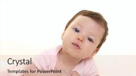  Presentation with baby girl - Presentation having bussinee people - baby girl portrait dress background and a  colored foreground