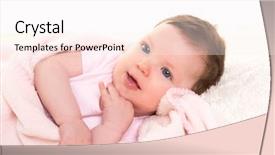  Presentation with baby girl - Cool new presentation theme with bussinee people - baby girl smiling dress backdrop and a  colored foreground