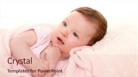  Presentation with baby girl - Slides enhanced with bussinee people - baby girl smiling dress background and a  colored foreground