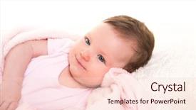  Presentation with girl pink baby shower - Amazing slide set having bussinee people - baby girl smiling dress backdrop and a  colored foreground